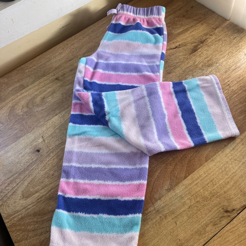 Eddie Bauer Pink and Purple Pajama Bottoms Soft Striped Design